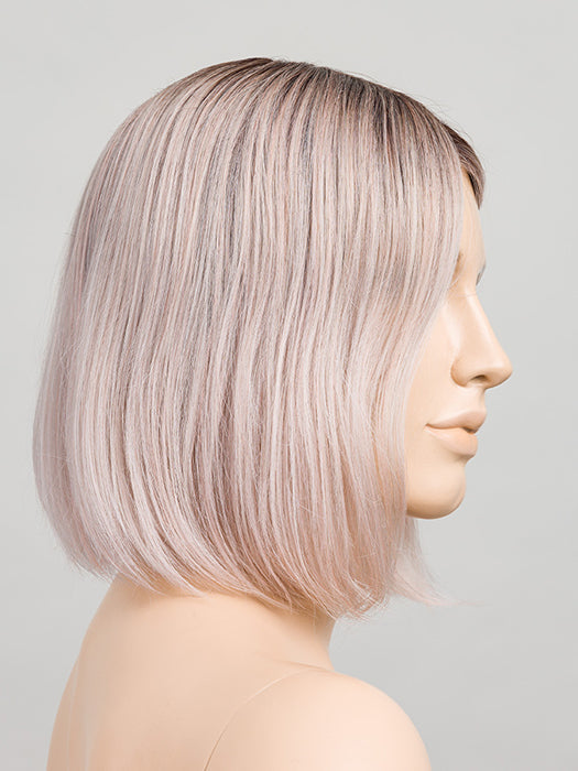 Pastel Rose Rooted | Pearl Platinum And Lightest Ash Blonde With Rose Pink Blend And Shaded Roots