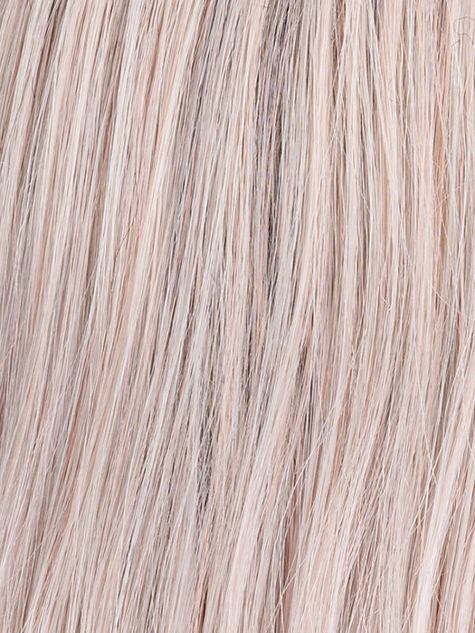 Pastel Rose Rooted | Pearl Platinum And Lightest Ash Blonde With Rose Pink Blend And Shaded Roots