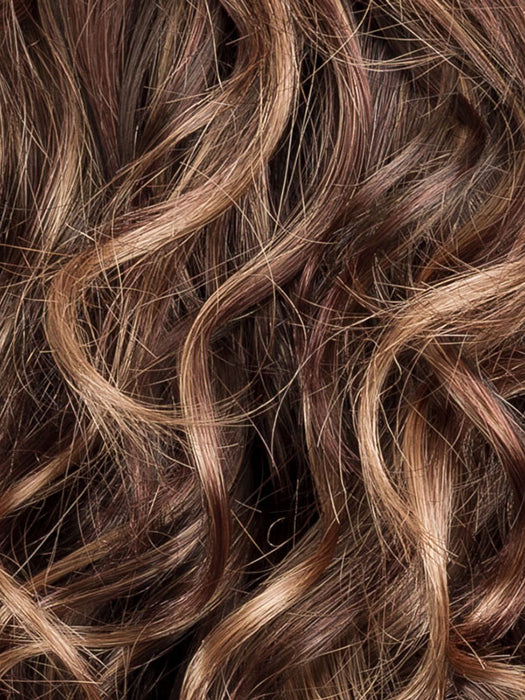 Chocolate Rooted 830.6 | Medium to Dark Brown Base with Light Reddish Brown Highlights and Dark Roots