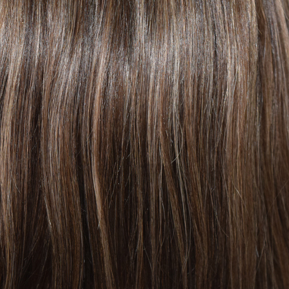 Chestnut Brown base highlighted  Ash Blonde 